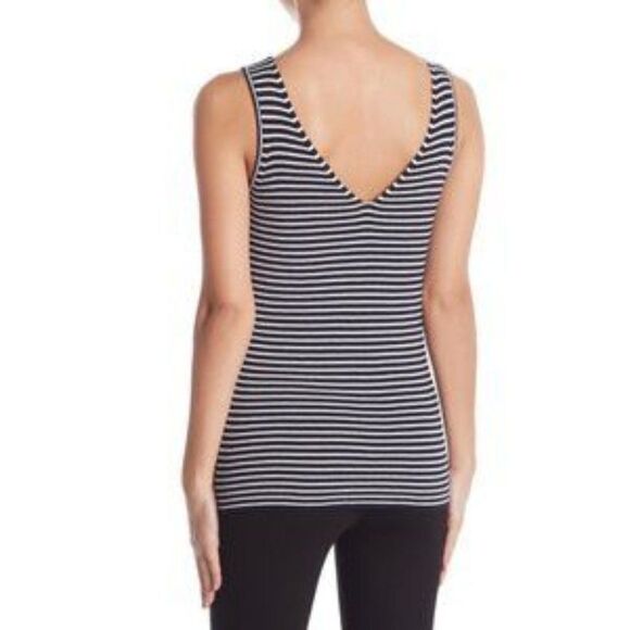 T Tahari Navy Striped V-Back sleeveless  Tank Top size XS - Picture 2 of 5
